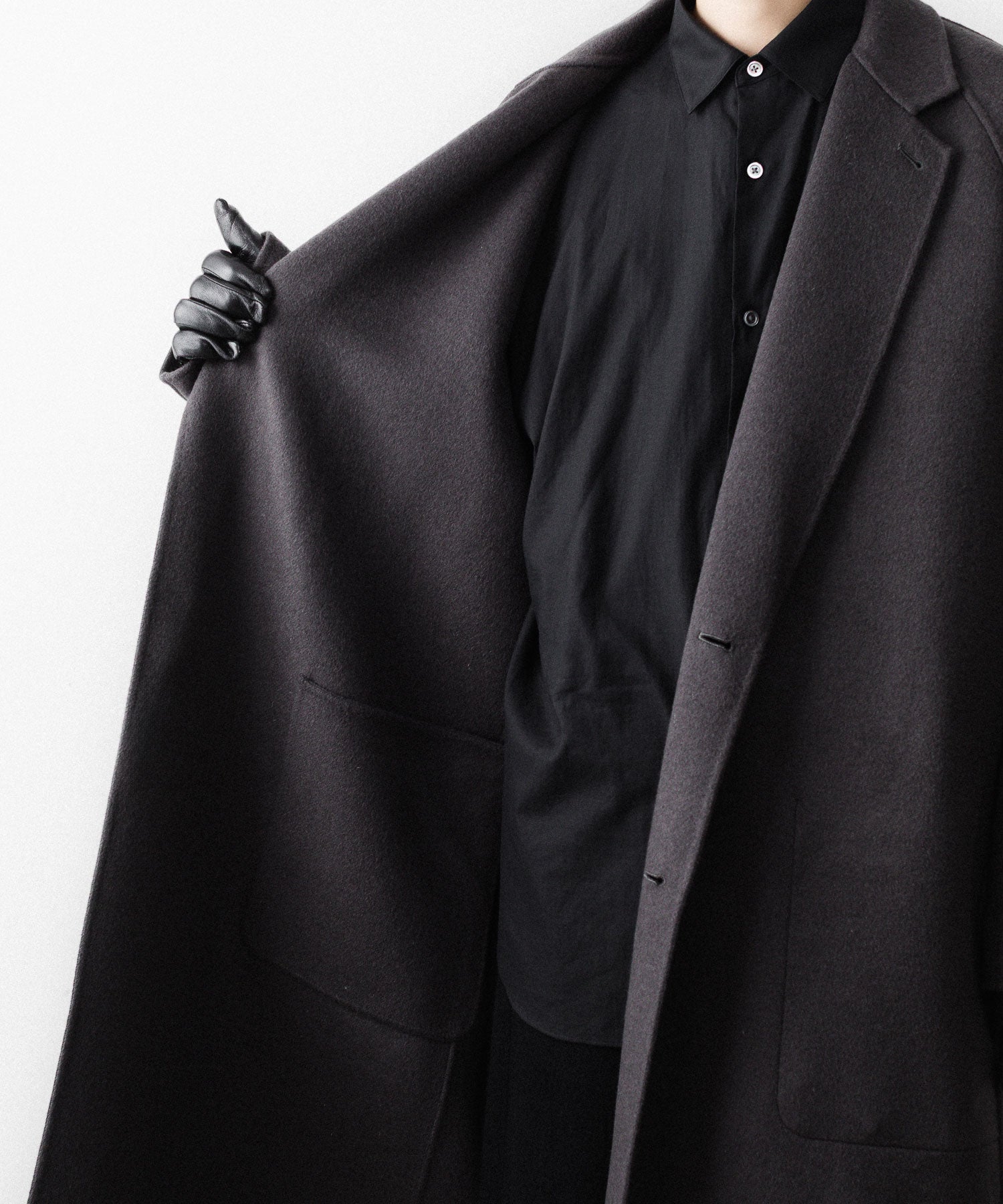 ssstein / シュタイン】W/CA DOUBLE FACE NOTCH LAPEL COAT - GREY