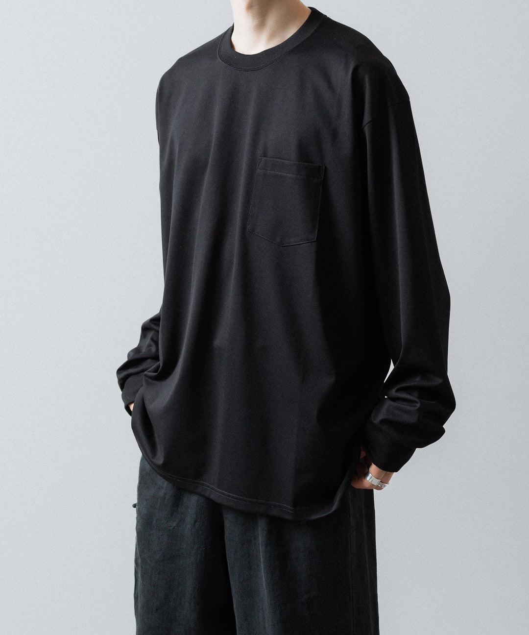 ssstein(シュタイン)のOVERSIZED LONG SLEEVE POCKET TEE - BLACKの公式通販サイトsession福岡セレクトショップ