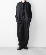画像をギャラリービューアに読み込む, ssstein(シュタイン)のLIGHT LINEN WIDE EASY TROUSERS - BLACKの公式通販サイトsession福岡セレクトショップ
