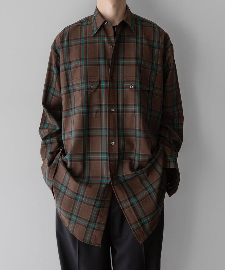 【INTÉRIM】インテリムの服 HYPER BIG WATER REPELLENT CHECK LONG HORN WESTERN SHIRT - COCOA CHECK 公式通販サイトsession福岡セレクトショップ