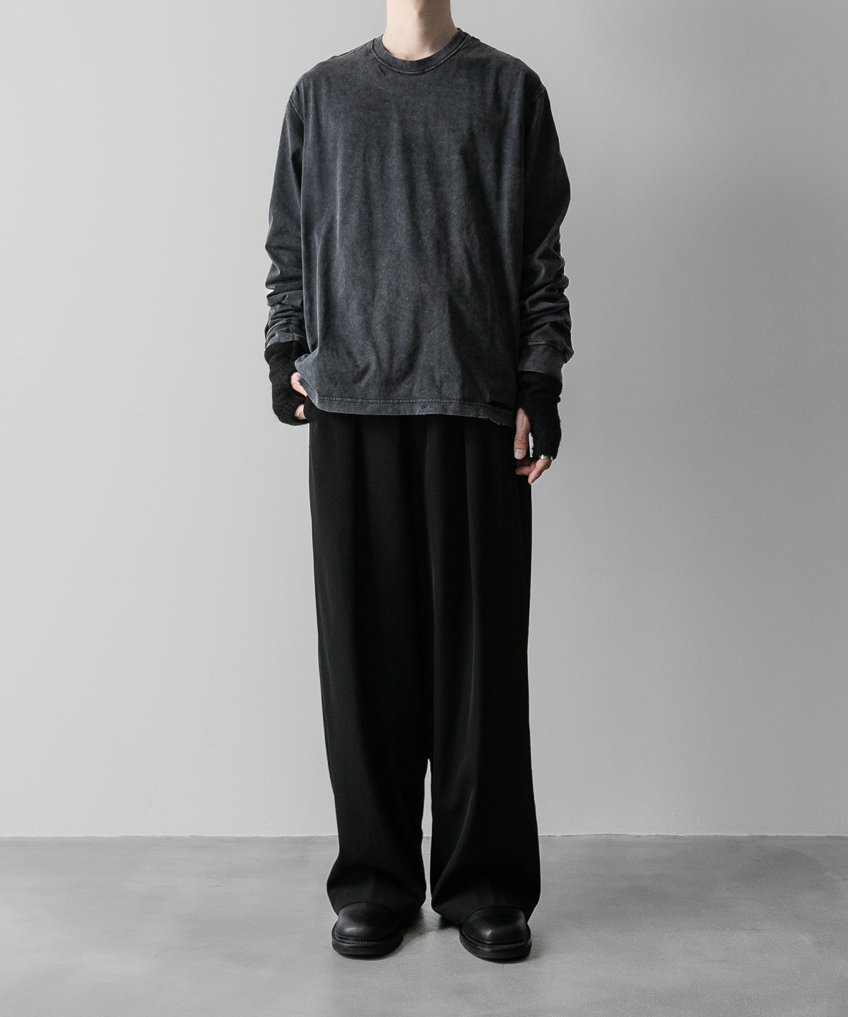 VEIN ヴェインのSUEDED CO JERSEY DISTRESSED VESSEL L/S TEE - X.BLACKの公式通販サイトsession福岡セレクトショップ