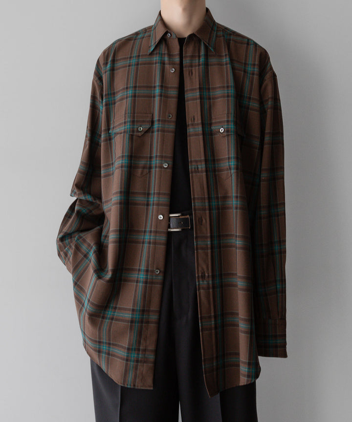 【INTÉRIM】インテリムの服 HYPER BIG WATER REPELLENT CHECK LONG HORN WESTERN SHIRT - COCOA CHECK 公式通販サイトsession福岡セレクトショップ