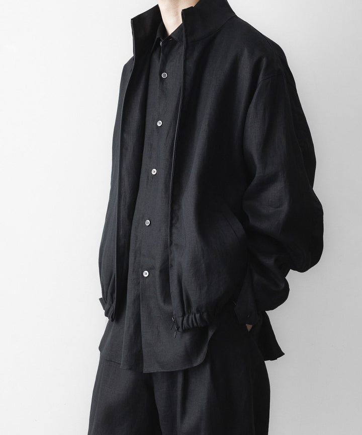 ssstein(シュタイン)の LIGHT LINEN SHIRRED LIGHT ZIP JACKET - BLACKの公式通販サイトsession福岡セレクトショップ