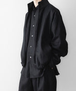 画像をギャラリービューアに読み込む, ssstein(シュタイン)の LIGHT LINEN SHIRRED LIGHT ZIP JACKET - BLACKの公式通販サイトsession福岡セレクトショップ
