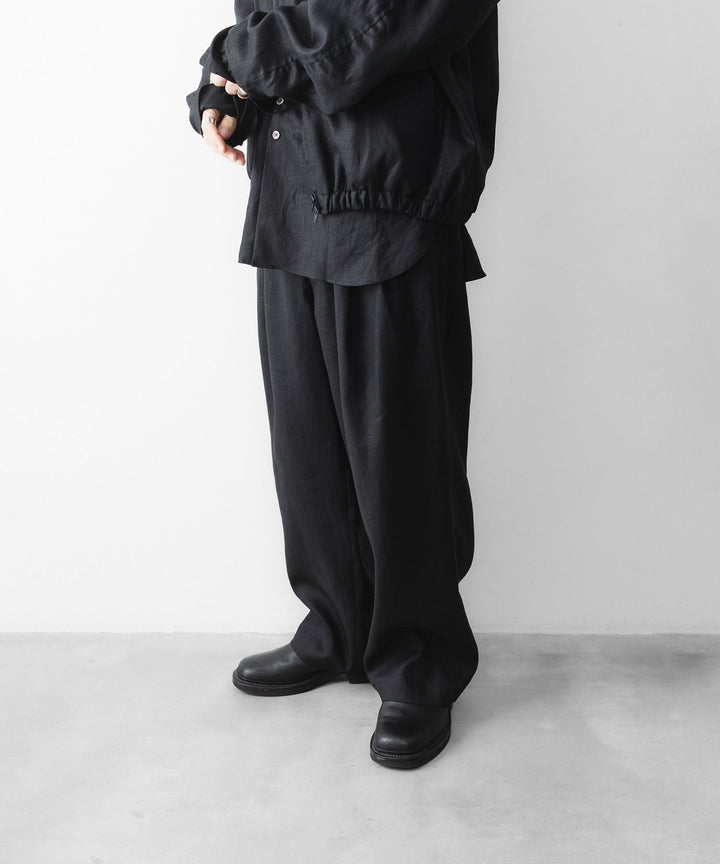 ssstein(シュタイン)のLIGHT LINEN WIDE EASY TROUSERS - BLACKの公式通販サイトsession福岡セレクトショップ