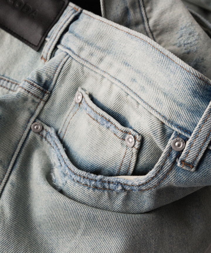 CODA -コーダのLIGHT INDIGO WASHED DISTRESSED BREAK CUT WIDE STRAIGHT JEANSのLIGHT INDIGO WASHED公式通販サイトsession福岡セレクトショップ