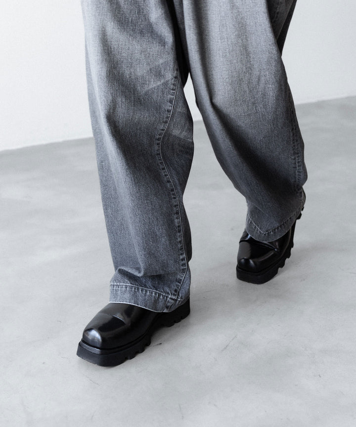 ANTHEM A アンセムエーのWASHED DENIM NO-BRAINER PANTSのBLACK 公式通販サイトsession福岡セレクトショップ