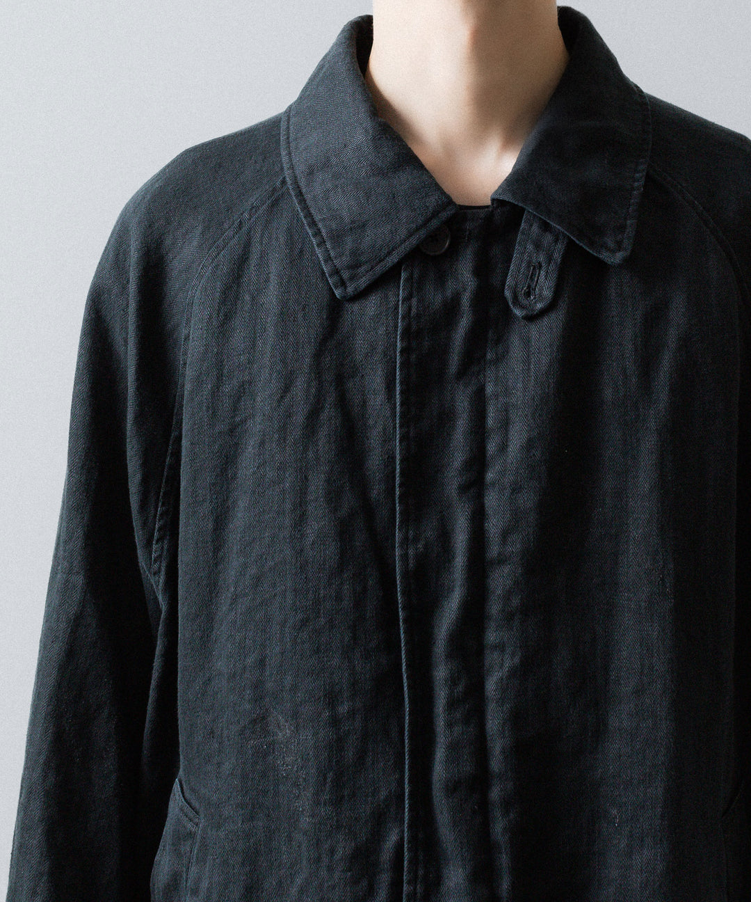 ssstein(シュタイン)のHEAVY LINEN HERRINGBONE ZIP JACKET - BLACKの公式通販サイトsession福岡セレクトショップ
