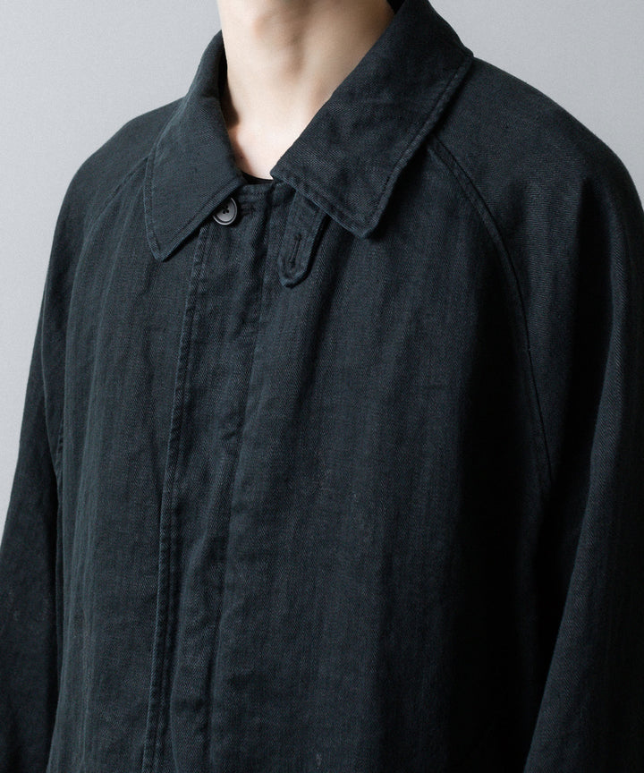ssstein(シュタイン)のHEAVY LINEN HERRINGBONE ZIP JACKET - BLACKの公式通販サイトsession福岡セレクトショップ