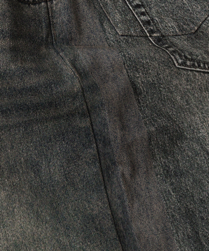 【CODA】GREY ACID WASHED DUAL EXPOSURE BREAK CUT FLARED JEANS - GREY ACID WASHED