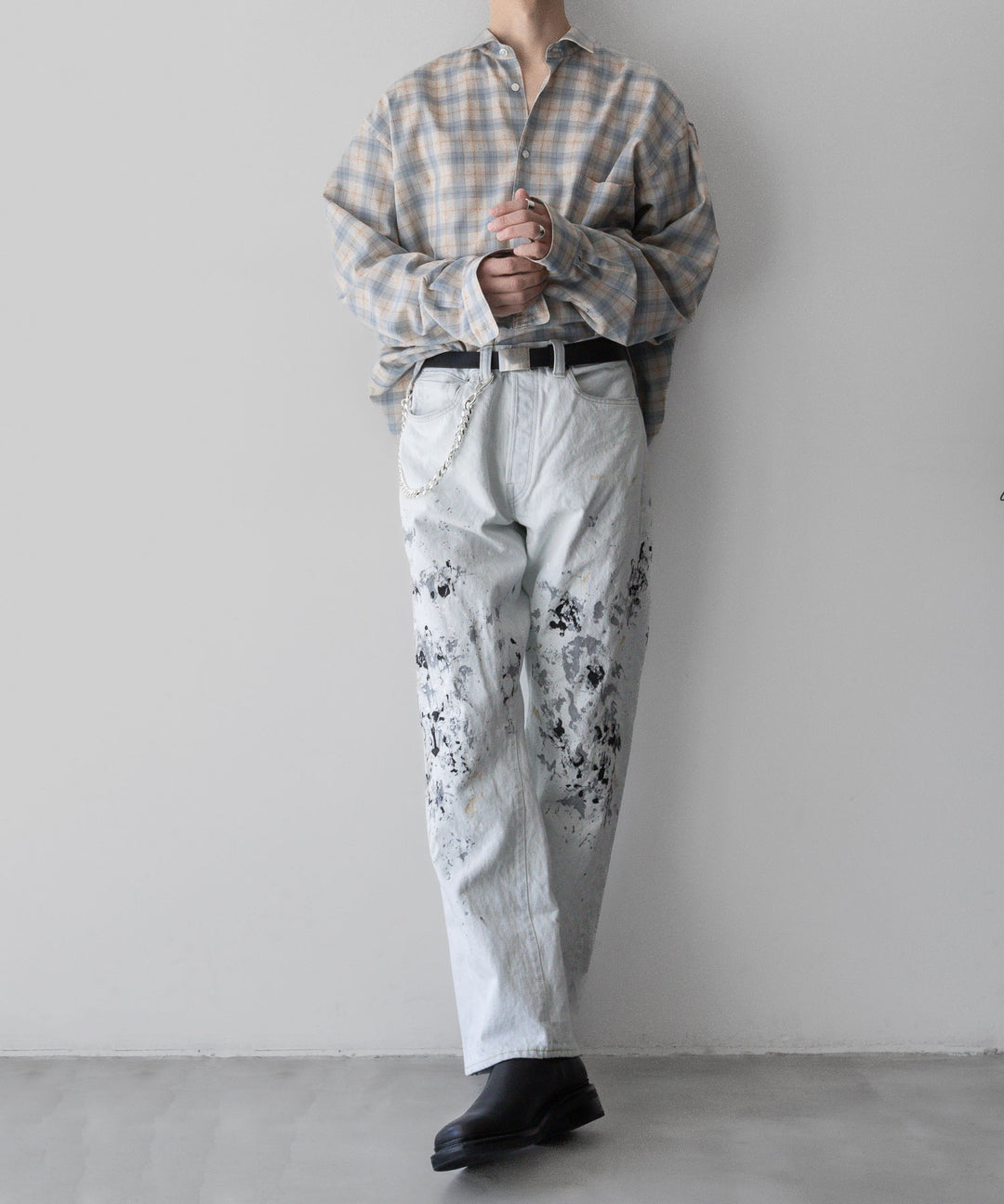 【INTÉRIM】インテリムのSUPIMA WOOL CHECK REGULAR COLLAR SHIRTS - BLUE 公式通販サイトsession福岡セレクトショップ