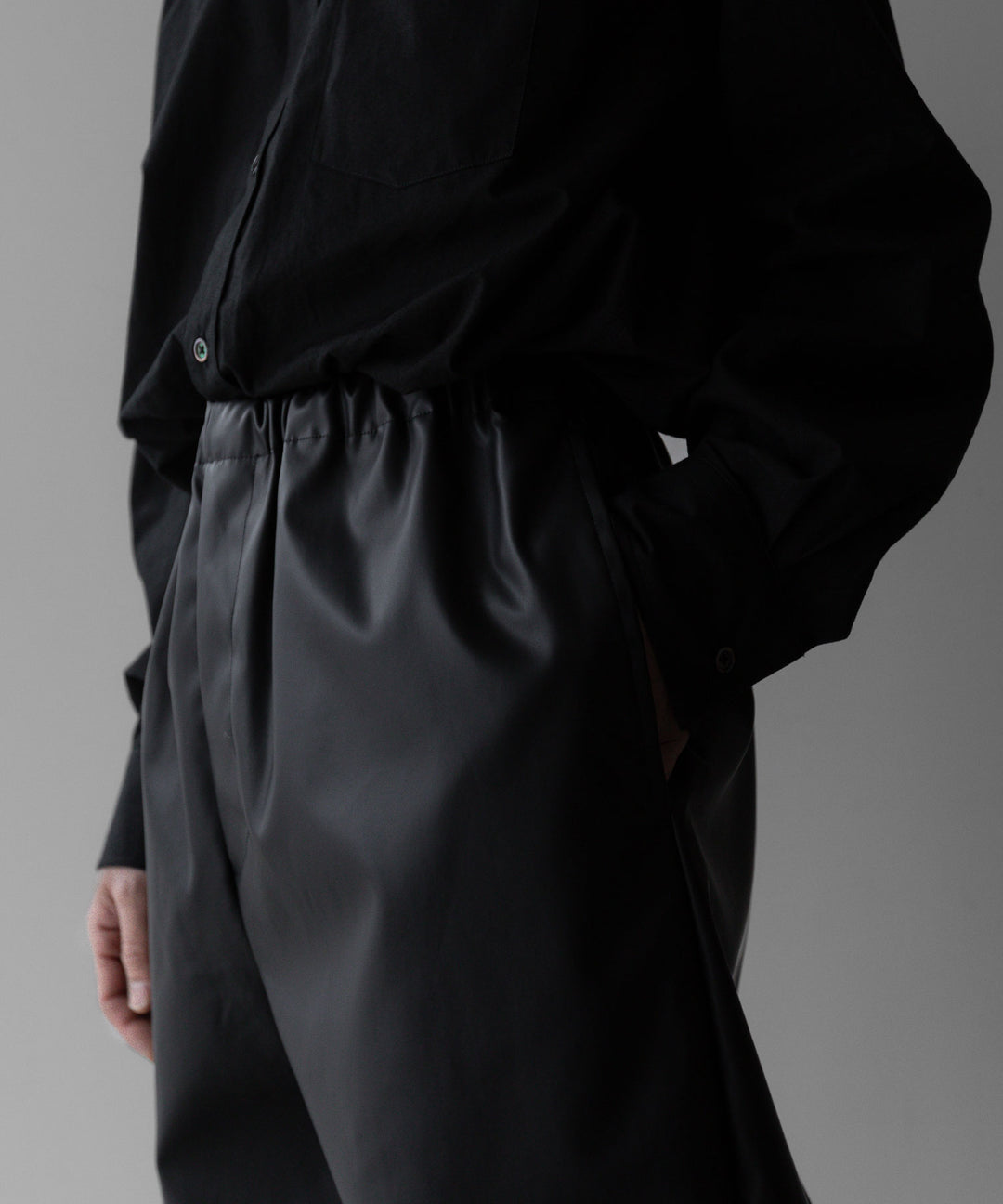 【stein】TRACK EASY TROUSERS - BLACK (AQUA DIMA®︎)