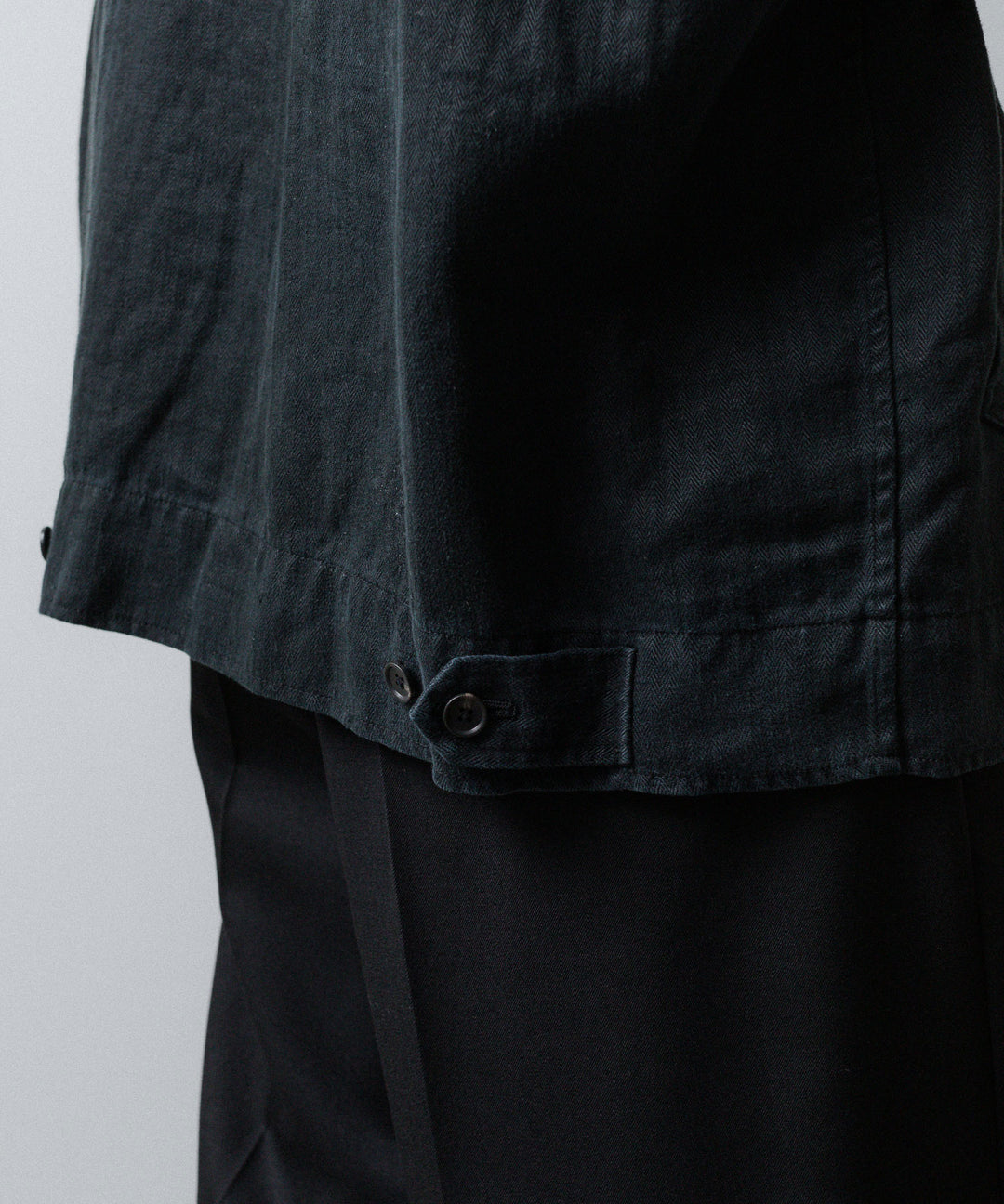 ssstein(シュタイン)のHEAVY LINEN HERRINGBONE ZIP JACKET - BLACKの公式通販サイトsession福岡セレクトショップ