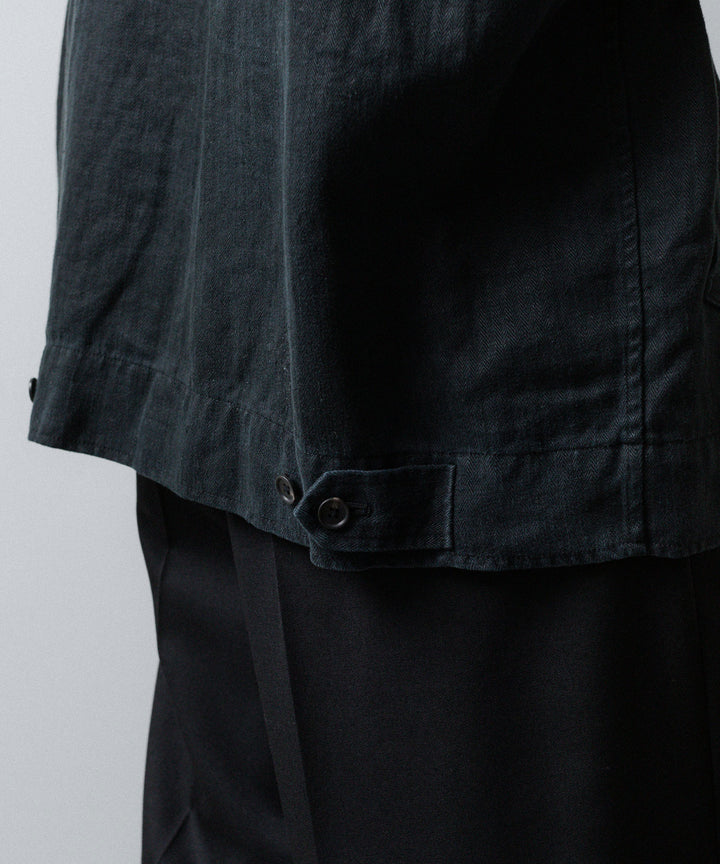 ssstein(シュタイン)のHEAVY LINEN HERRINGBONE ZIP JACKET - BLACKの公式通販サイトsession福岡セレクトショップ