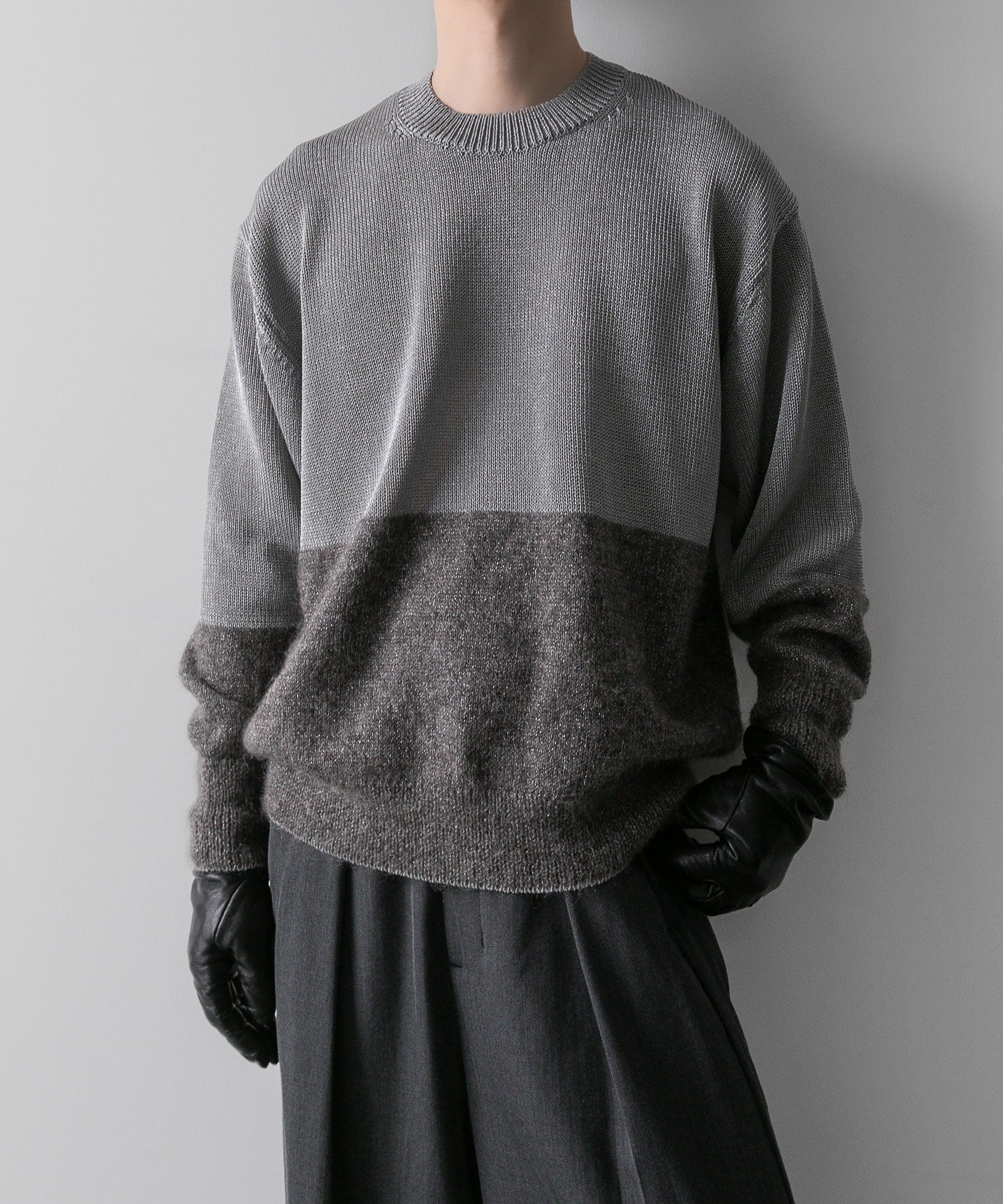 ssstein(シュタイン)の24AWコレクション MOHAIR GLITTER KNIT COMBINATION LS - GREIGE 公式通販サイトsession福岡セレクトショップ