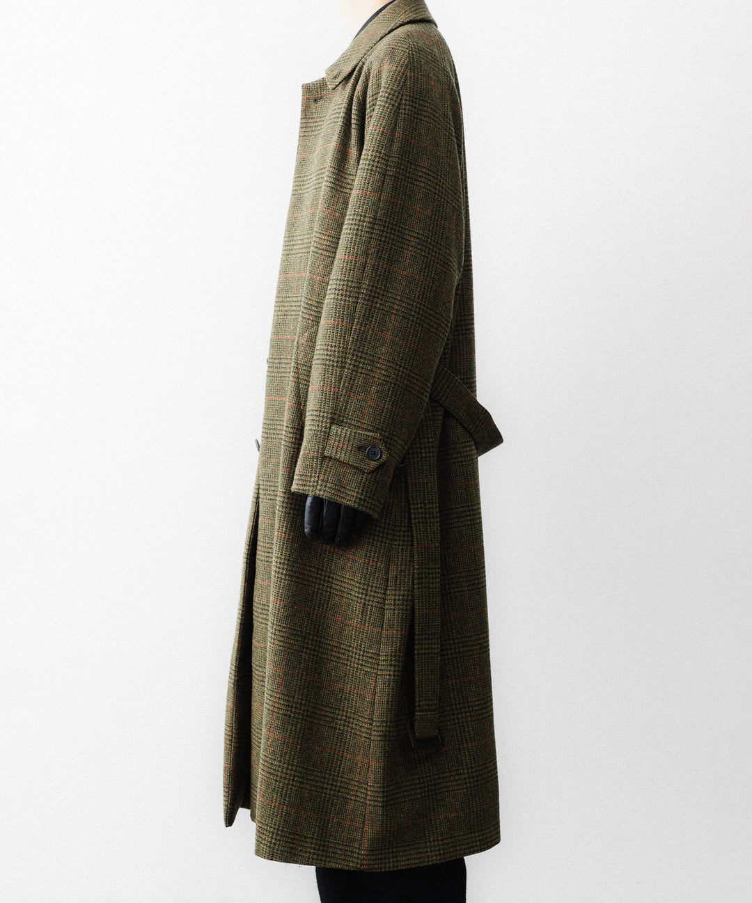 【ssstein】BRITISH TWEED RAGLAN SLEEVE BALMACAAN COAT - TWEED CHECK