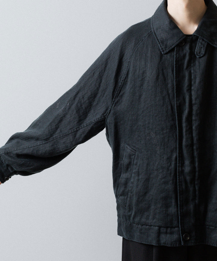ssstein(シュタイン)のHEAVY LINEN HERRINGBONE ZIP JACKET - BLACKの公式通販サイトsession福岡セレクトショップ