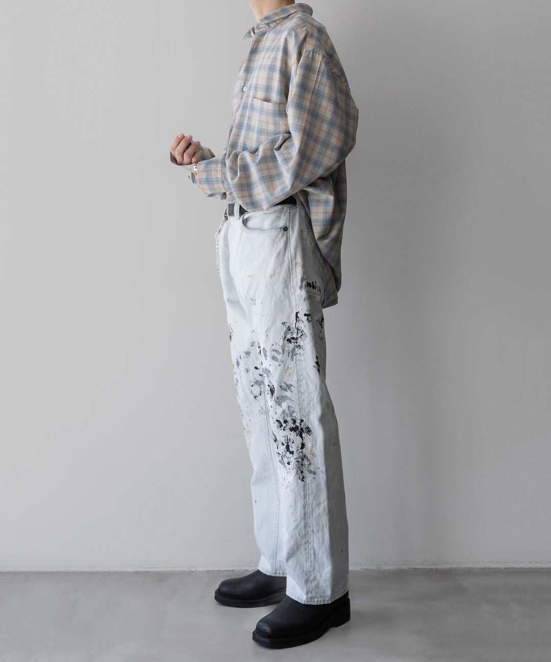 【INTÉRIM】インテリムのSUPIMA WOOL CHECK REGULAR COLLAR SHIRTS - BLUE 公式通販サイトsession福岡セレクトショップ