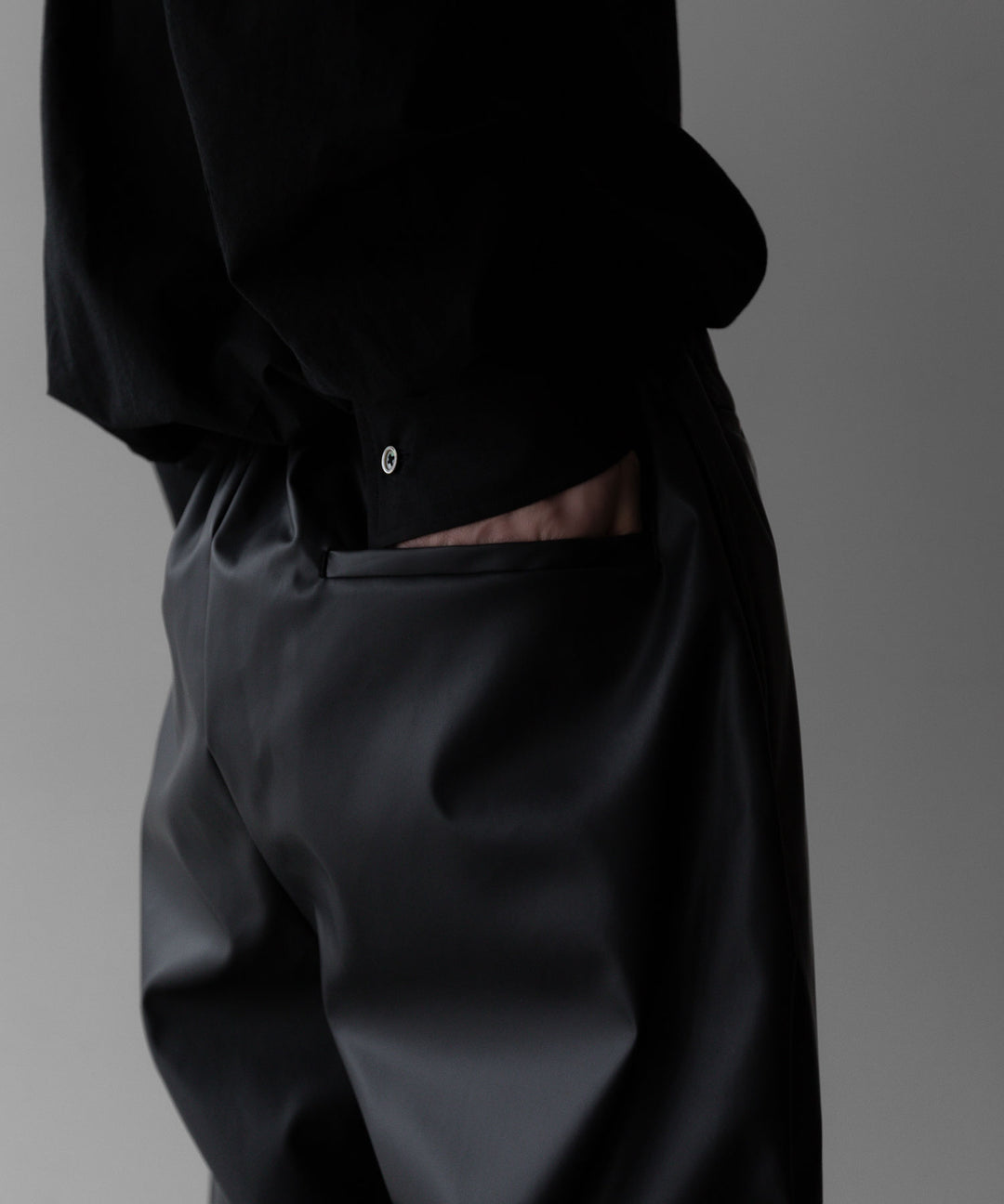 【stein】TRACK EASY TROUSERS - BLACK (AQUA DIMA®︎)