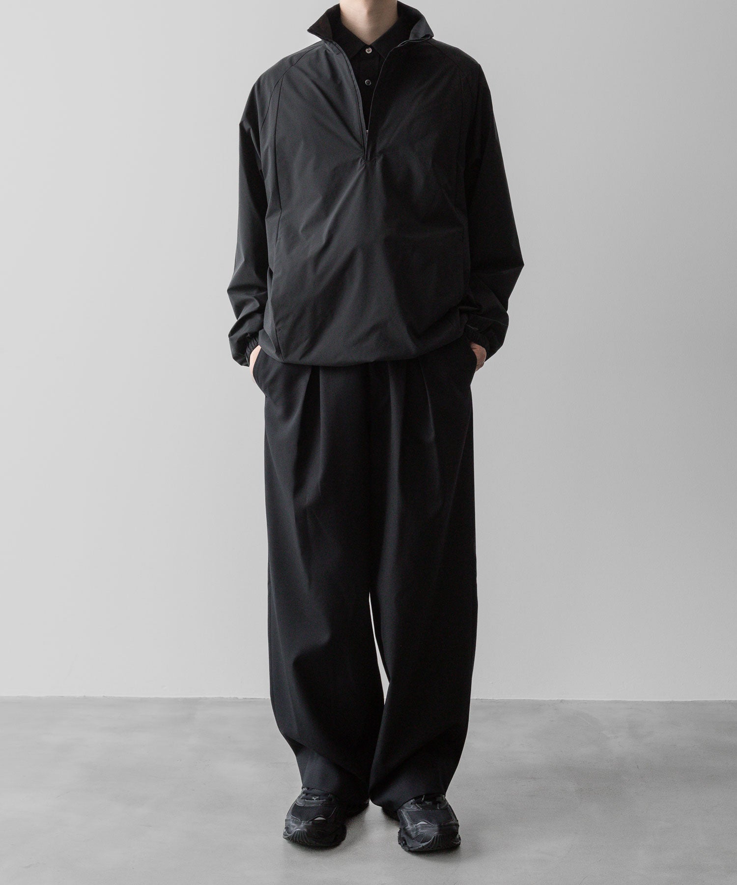 ssstein(シュタイン)の24AWコレクション WINDBREAKER NYLON HALF ZIP PULLOVER - BLACK 公式通販サイトsession福岡セレクトショップ