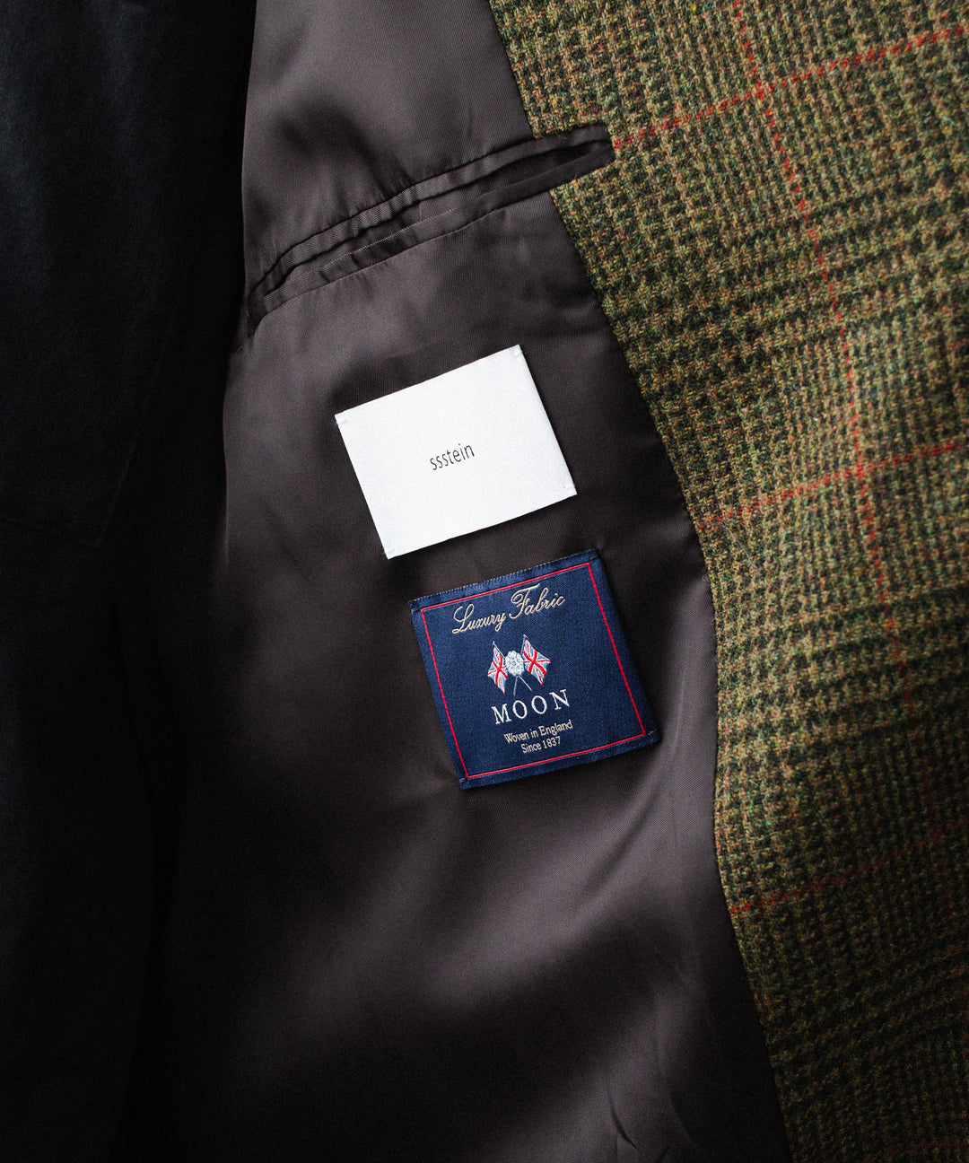 【ssstein】BRITISH TWEED RAGLAN SLEEVE BALMACAAN COAT - TWEED CHECK