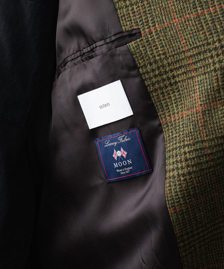 【ssstein】BRITISH TWEED RAGLAN SLEEVE BALMACAAN COAT - TWEED CHECK