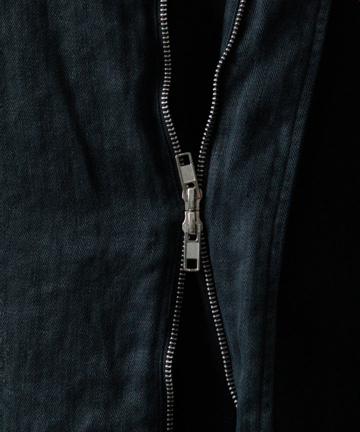 ssstein(シュタイン)のHEAVY LINEN HERRINGBONE ZIP JACKET - BLACKの公式通販サイトsession福岡セレクトショップ