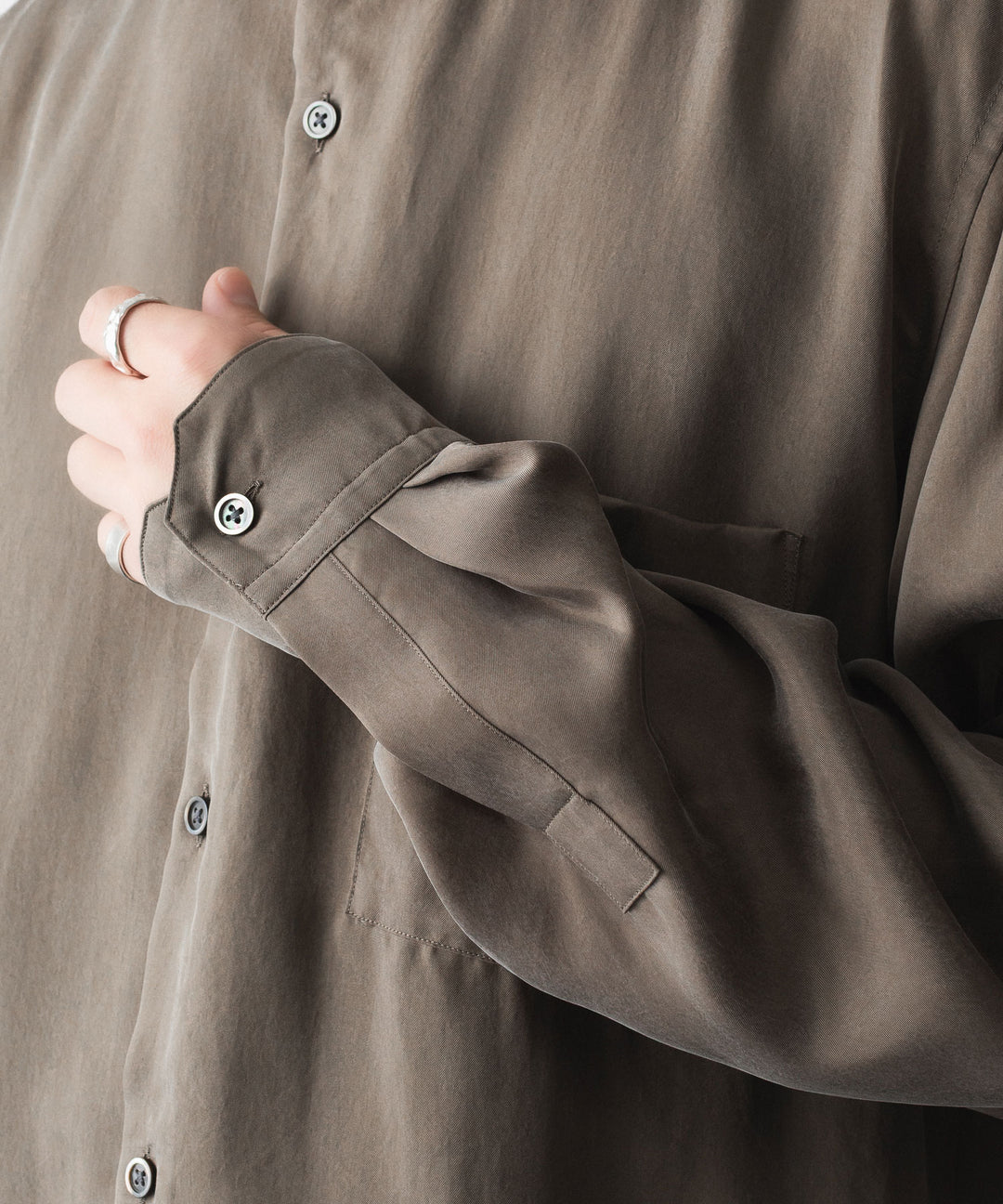 ssstein(シュタイン)のCUPRO FIBRIL OVERSIZED LS SHIRT - KHAKIの公式通販サイトsession福岡セレクトショップ