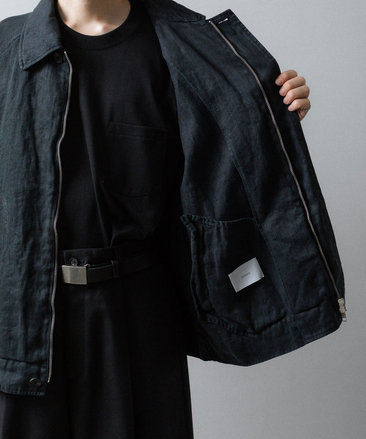 ssstein(シュタイン)のHEAVY LINEN HERRINGBONE ZIP JACKET - BLACKの公式通販サイトsession福岡セレクトショップ