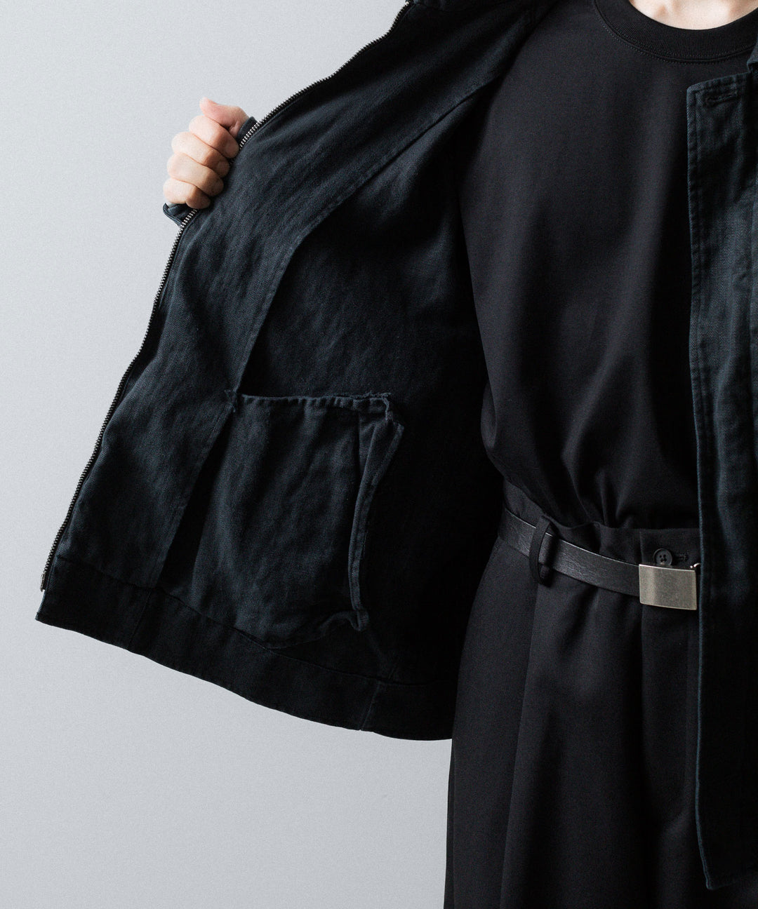 ssstein(シュタイン)のHEAVY LINEN HERRINGBONE ZIP JACKET - BLACKの公式通販サイトsession福岡セレクトショップ