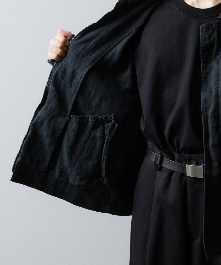 ssstein(シュタイン)のHEAVY LINEN HERRINGBONE ZIP JACKET - BLACKの公式通販サイトsession福岡セレクトショップ