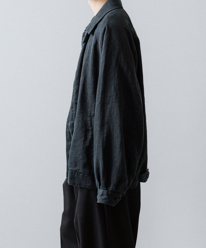 ssstein(シュタイン)のHEAVY LINEN HERRINGBONE ZIP JACKET - BLACKの公式通販サイトsession福岡セレクトショップ