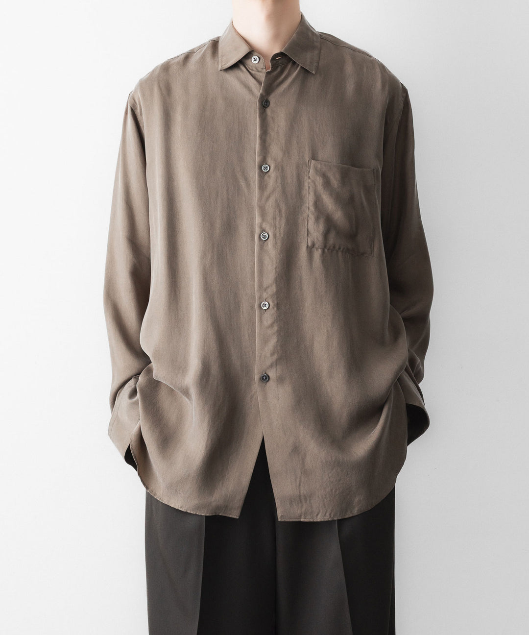 ssstein(シュタイン)のCUPRO FIBRIL OVERSIZED LS SHIRT - KHAKIの公式通販サイトsession福岡セレクトショップ