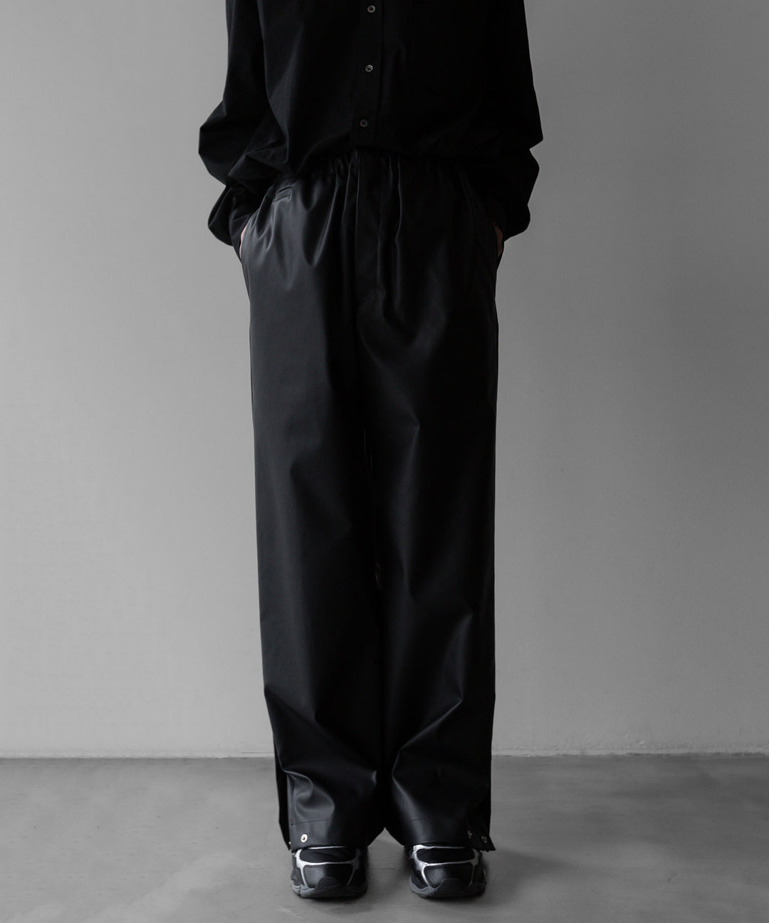【stein】TRACK EASY TROUSERS - BLACK (AQUA DIMA®︎)