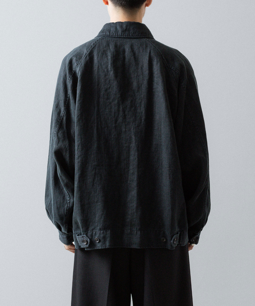 ssstein(シュタイン)のHEAVY LINEN HERRINGBONE ZIP JACKET - BLACKの公式通販サイトsession福岡セレクトショップ