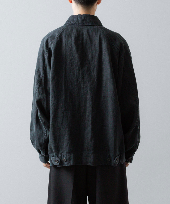 ssstein(シュタイン)のHEAVY LINEN HERRINGBONE ZIP JACKET - BLACKの公式通販サイトsession福岡セレクトショップ