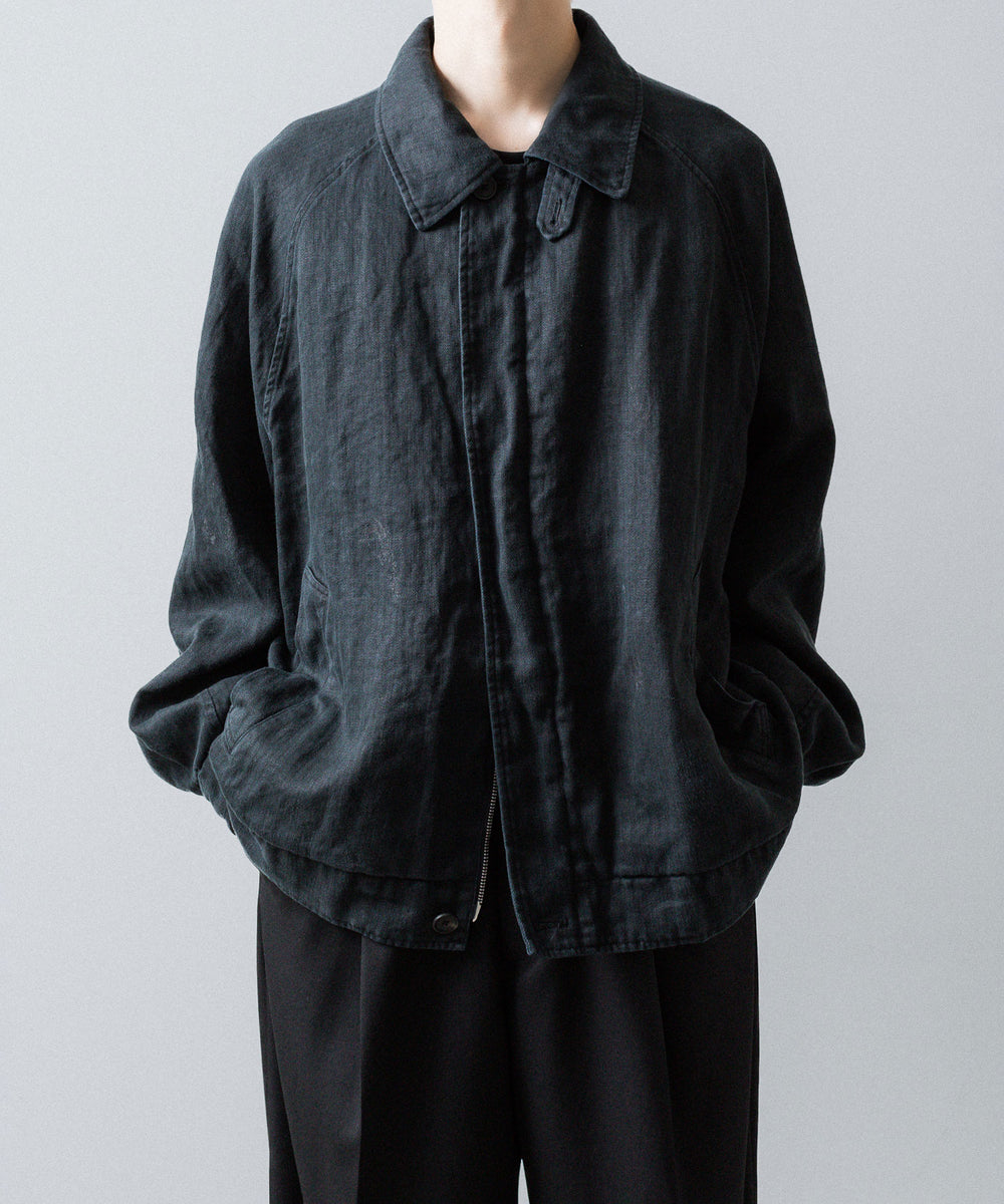 ssstein(シュタイン)のHEAVY LINEN HERRINGBONE ZIP JACKET - BLACKの公式通販サイトsession福岡セレクトショップ