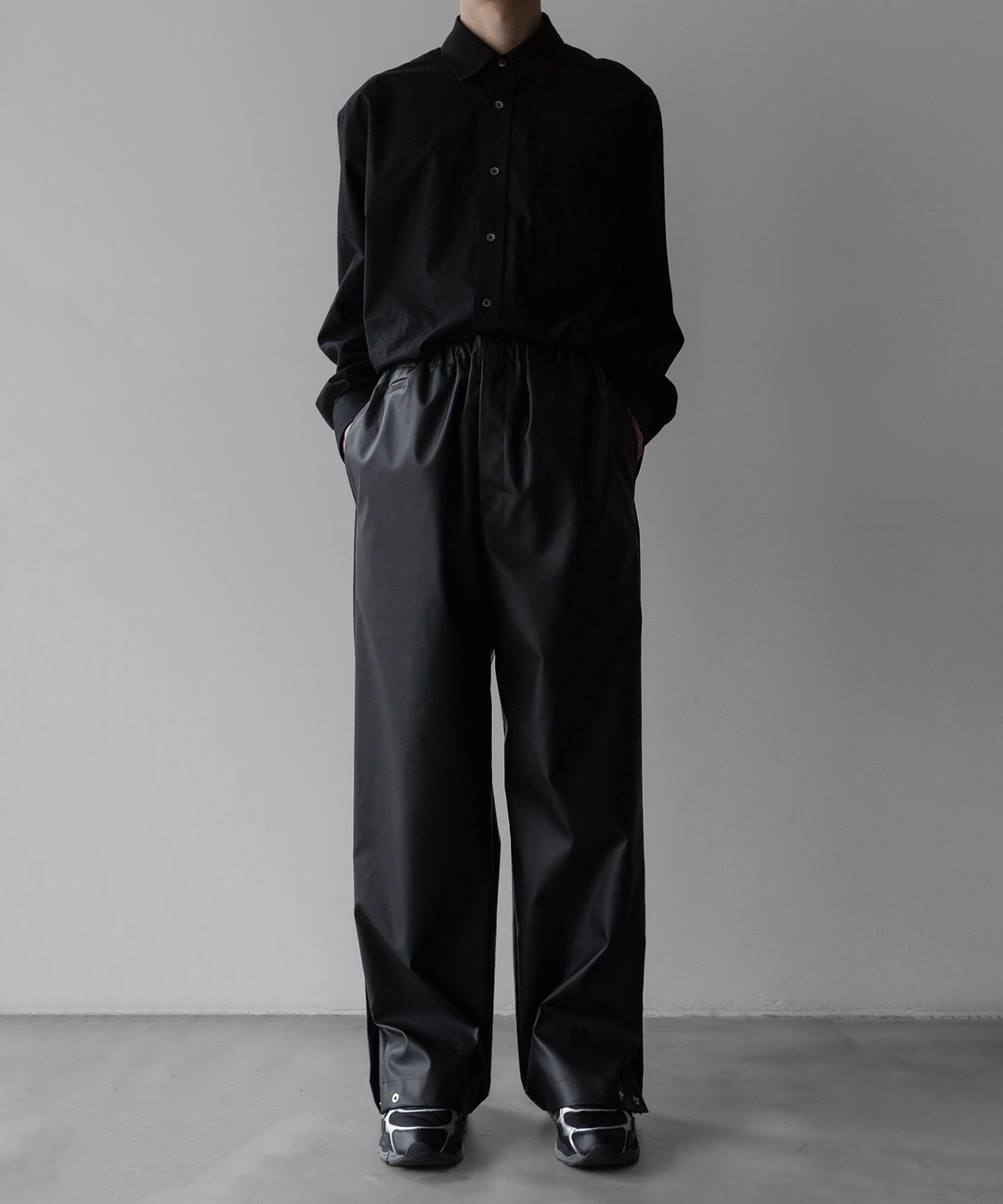 【stein】TRACK EASY TROUSERS - BLACK (AQUA DIMA®︎)