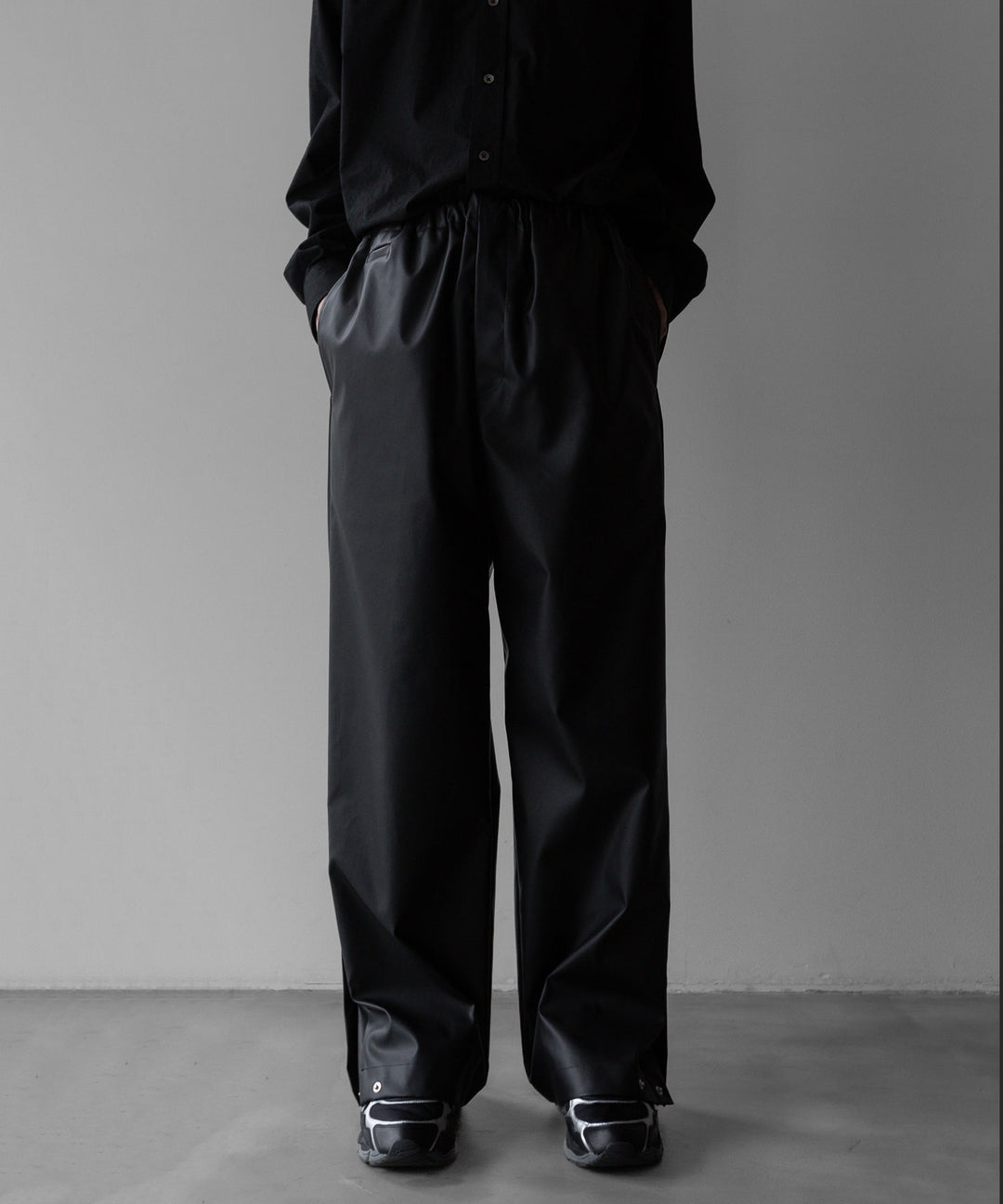 【stein】TRACK EASY TROUSERS - BLACK (AQUA DIMA®︎)