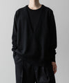 【ssstein】EXTRA FINE WOOL KNIT DEEP V NECK LS - BLACK