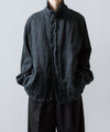 【ssstein】HEAVY LINEN HERRINGBONE ZIP JACKET - BLACK