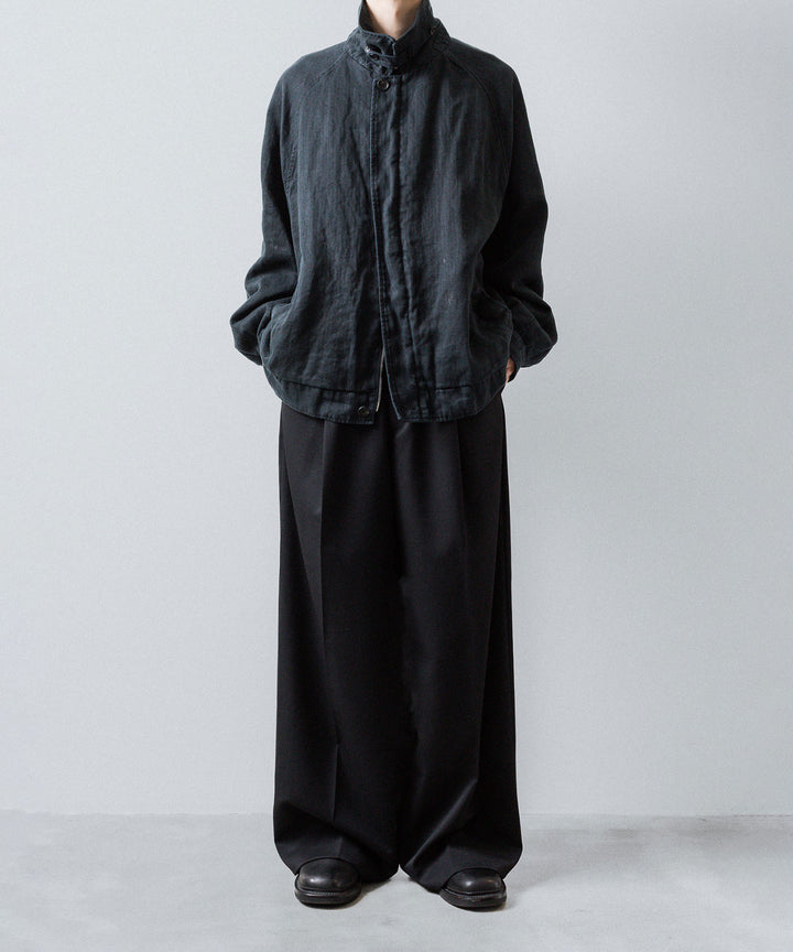ssstein(シュタイン)のHEAVY LINEN HERRINGBONE ZIP JACKET - BLACKの公式通販サイトsession福岡セレクトショップ