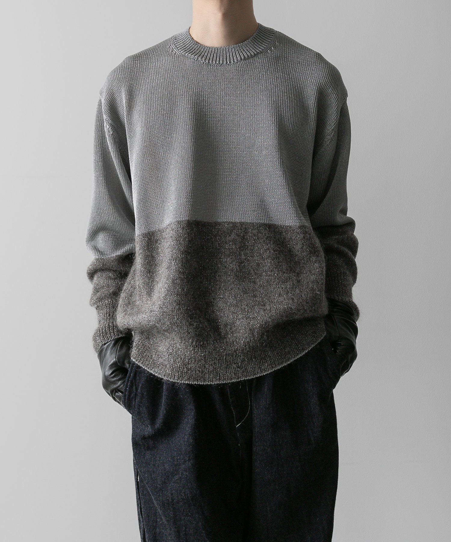 ssstein(シュタイン)の24AWコレクション MOHAIR GLITTER KNIT COMBINATION LS - GREIGE 公式通販サイトsession福岡セレクトショップ