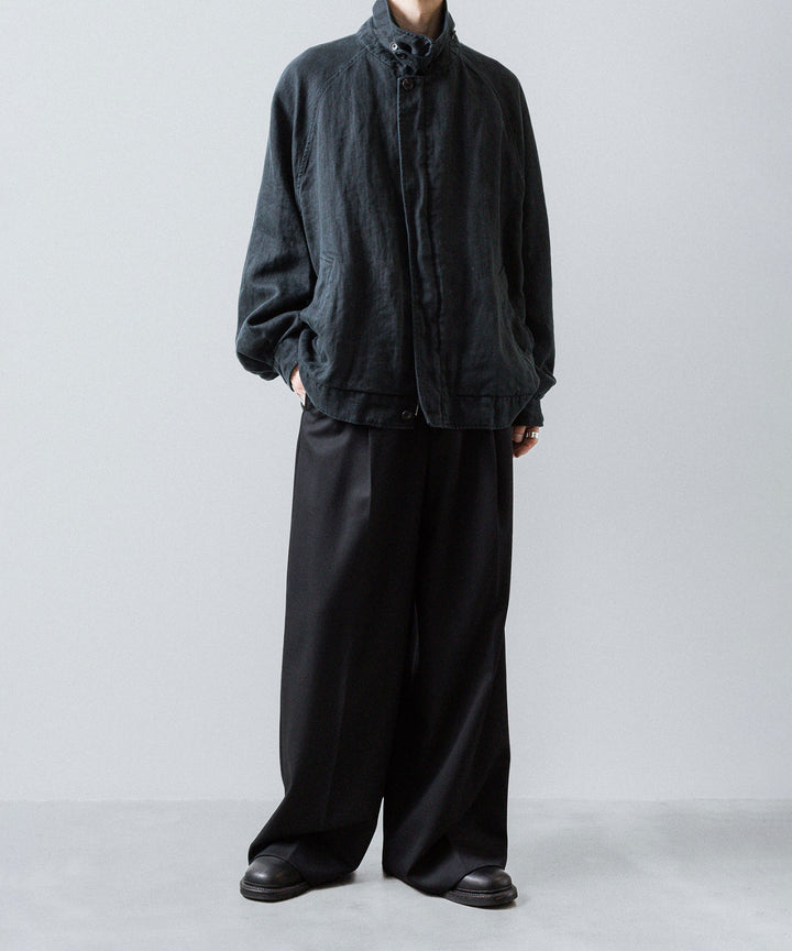 ssstein(シュタイン)のHEAVY LINEN HERRINGBONE ZIP JACKET - BLACKの公式通販サイトsession福岡セレクトショップ