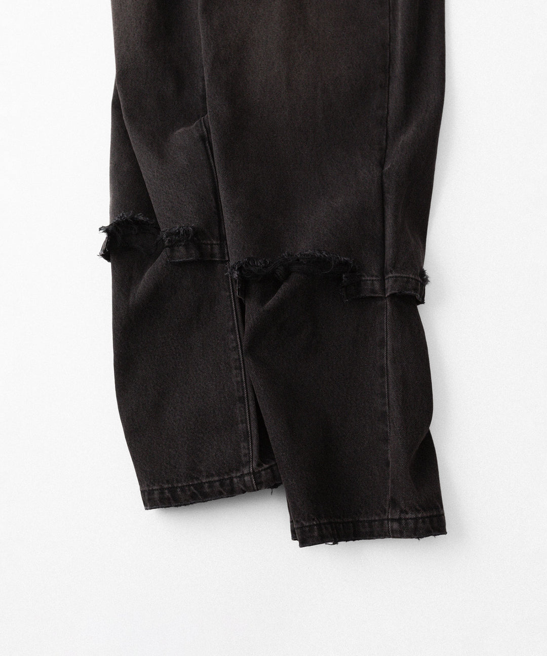 【CODA】BLACK WASHED LAYERED HYBRID BREAK CUT JEANS - BLACK WASHED