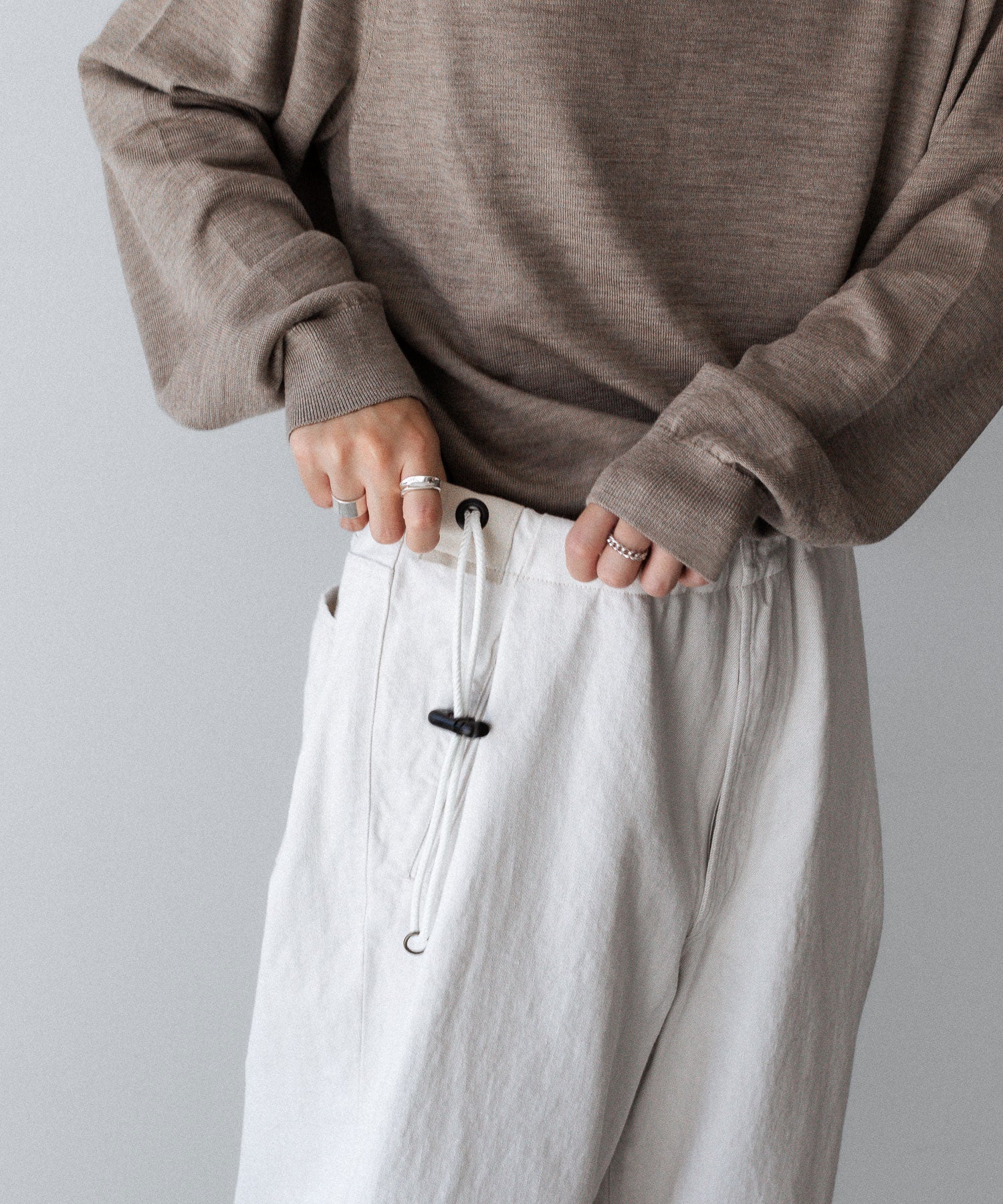 ANTHEM A アンセムエーのWASHED DENIM NO-BRAINER PANTSのECRU 公式通販サイトsession福岡セレクトショップ