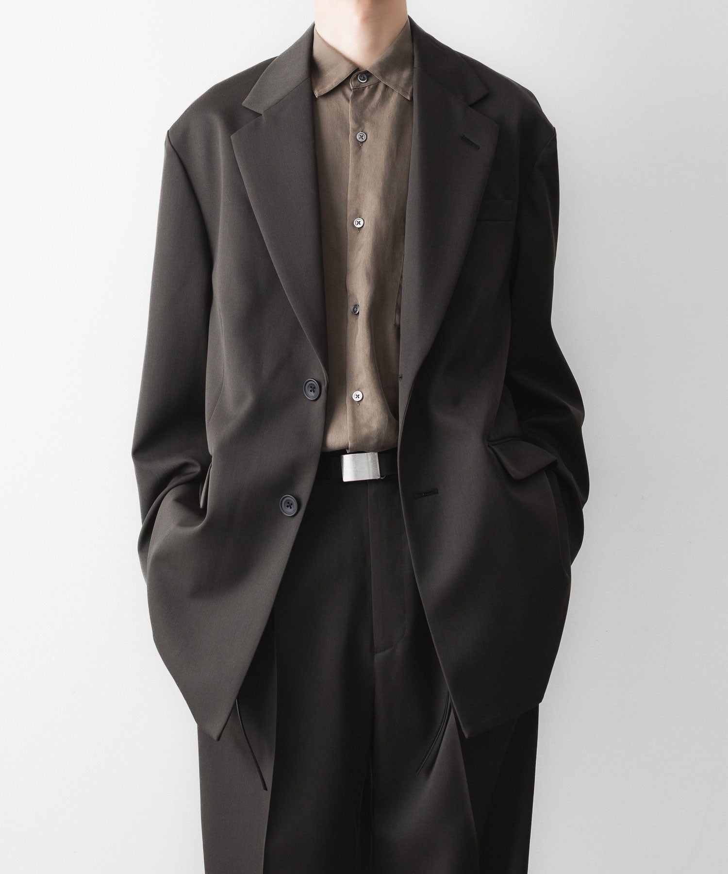 stein / シュタイン | OVERSIZED PADDED LONG ZIP JACKET ジャケット | M | グレー | メンズ ssstein / シュタイン】OVERSIZED SINGLE BREASTED LONG JACKET - GREY