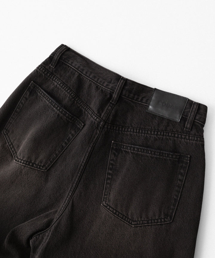 【CODA】BLACK WASHED LAYERED HYBRID BREAK CUT JEANS - BLACK WASHED