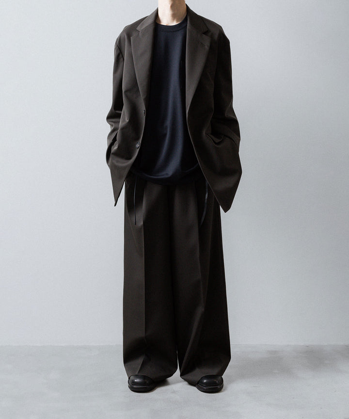 ssstein(シュタイン)のEXTRA WIDE TROUSERS (2/90 WOOL GABARDINE) - GREY KHAKIの公式通販サイトsession福岡セレクトショップ