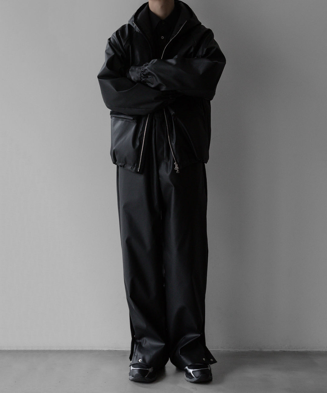 【stein】TRACK EASY TROUSERS - BLACK (AQUA DIMA®︎)
